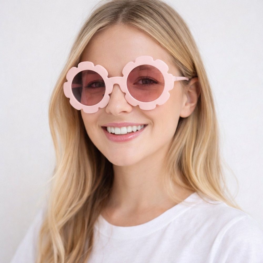 NWOT Pink Flower Hippie Sunglasses